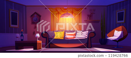 Living room interior cartoon vector Living room interior cartoon vector 119428766