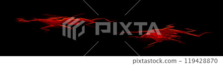 Set of cracks with lava 119428870