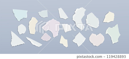 Rip newspaper piece for collage, torn edge paper 119428893