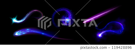 Rocket or spaceship engine trail light effect 119428896