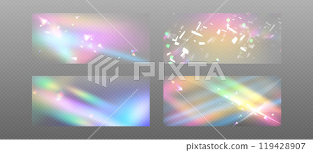 Prism rainbow light with flare effect background 119428907