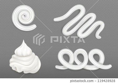 3d whipped cream for decorating cakes and pies. 119428928