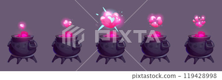 Pink magic witch pot animation cartoon sprite Pink magic witch pot animation cartoon sprite 119428998