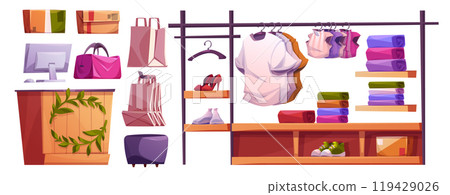 Set of fashion shop design elements Set of fashion shop design elements 119429026