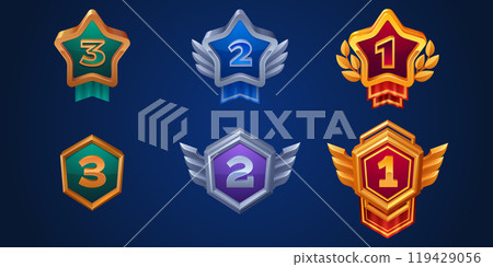 Game award badges and medals Game award badges and medals 119429056
