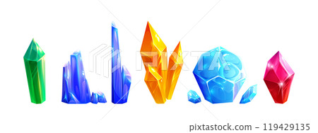 Crystal diamond gem stone magic game isolated icon 119429135