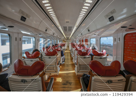 May 16 2024 Interior design of JR Kyushu Sonic 883 119429394