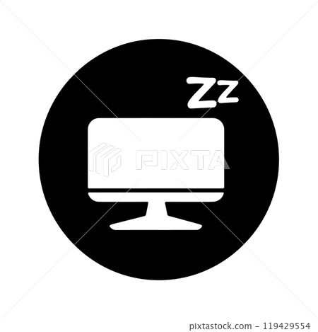 Computer sleep icon, transparent background cutout 119429554