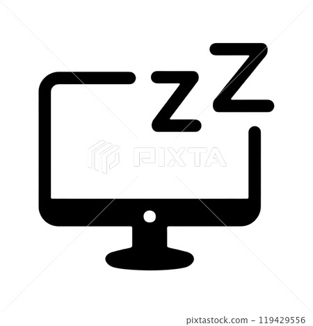 透明背景上的電腦睡眠圖示切口 119429556