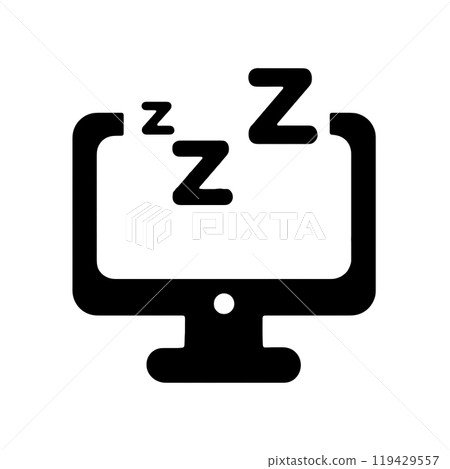 Sleep Button Iconfor Computer Computer sleep icon, transparent background cutout - Stock Illustration ...