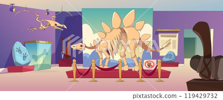 Historical archaeological museum room interior Historical archaeological museum room interior 119429732