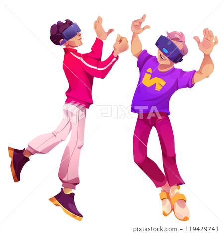 Metaverse game p2e vr concept with man character 119429741