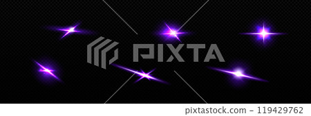 Purple star light flare vector twinkle glow effect 119429762