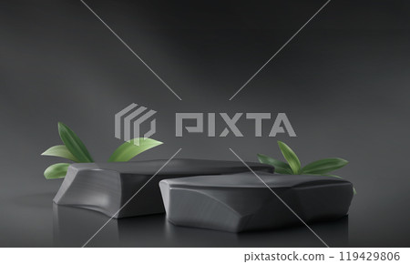 3d stone podium stand for cosmetic product display 119429806