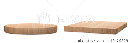 3d wooden podium stand for product display vector 119429809