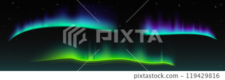 Northern lights with neon glowing effect Northern lights with neon glowing effect 119429816
