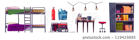 Bunker design elements isolated on white Bunker design elements isolated on white 119429895