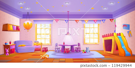Kindergarten classroom interior Kindergarten classroom interior 119429944