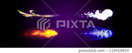 Game vfx missile light trail or magic arrow effect Game vfx missile light trail or magic arrow effect 119429954