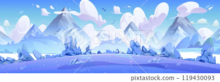 Winter natural snowy landscape Winter natural snowy landscape 119430093