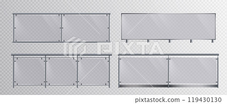 Glass banister for balcony or terrace fence. 119430130
