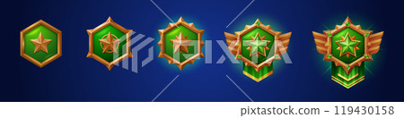 Military game rank buttons set Military game rank buttons set 119430158