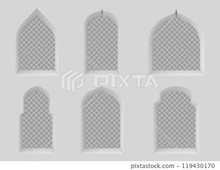 Set of arab window frames Set of arab window frames 119430170