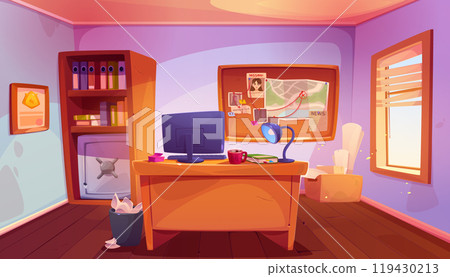 Detective office interior Detective office interior 119430213
