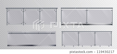 Glass banister for balcony or terrace fence. Glass banister for balcony or terrace fence. 119430217