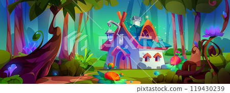 Magic tiny house of gnome or elf in forest Magic tiny house of gnome or elf in forest 119430239