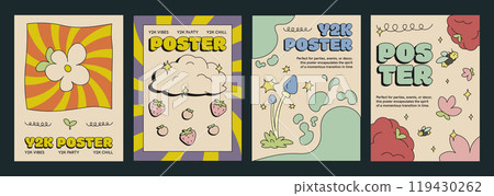 Retro groovy y2k poster 119430262