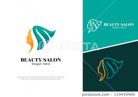 Elegant lotus silhouette logo vector design template 119430489