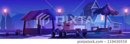 Children playground in evening or at night. Children playground in evening or at night. 119430559