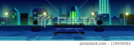 Night city view from rooftop terrace Night city view from rooftop terrace 119430563