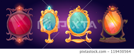 Magic vintage mirror with decorative frame Magic vintage mirror with decorative frame 119430564