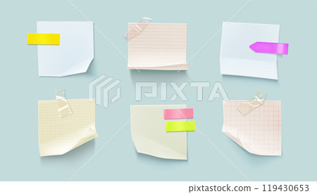 Set of paper notes isolated on background Set of paper notes isolated on background 119430653