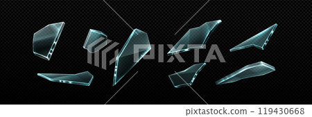 Broken glass shatter and piece. 119430668