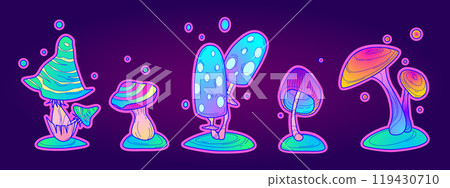 Trippy mushroom sticker collection. 119430710