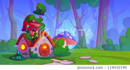 Gnome house in summer forest 119430740
