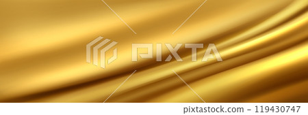 Golden soft silk wave texture abstract background 119430747