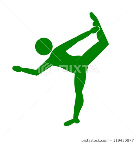 Silhouette illustration of a male ballet dancer making a dance pose, cut out on white background Silhouette illustration of a male ballet dancer making a dance pose, cut out on white background 119430877