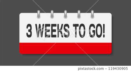 Countdown weekly calendar icon - three weeks left Countdown weekly calendar icon - three weeks left 119430905