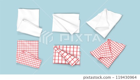 White empty and red gingham handkerchief mockup 119430964