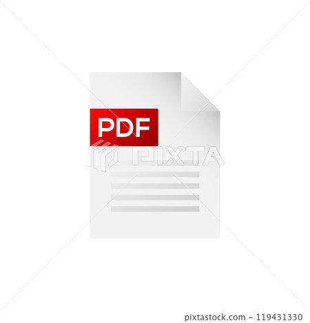 Pdf file document icon. Pdf text. 119431330