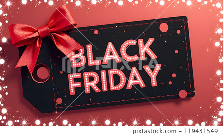 black friday sales stylish tag mock up, generative ai 119431549