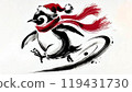 企鵝在聖誕節奔跑 119431730