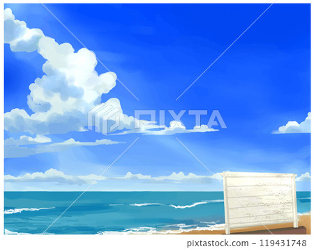 白色招牌和海 白色招牌和海 119431748