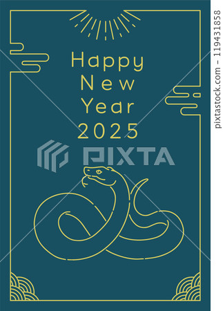 Year of the Snake New Year's card template (2025) 119431858