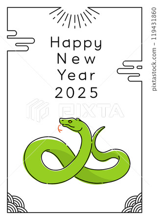 Year of the Snake New Year's card template (2025) Year of the Snake New Year's card template (2025) 119431860