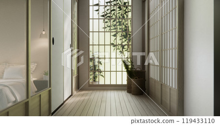 Empty room,Clean japanese traditional style wooden design minimalist room interior, 3D rendering Empty room,Clean japanese traditional style wooden design minimalist room interior, 3D rendering 119433110